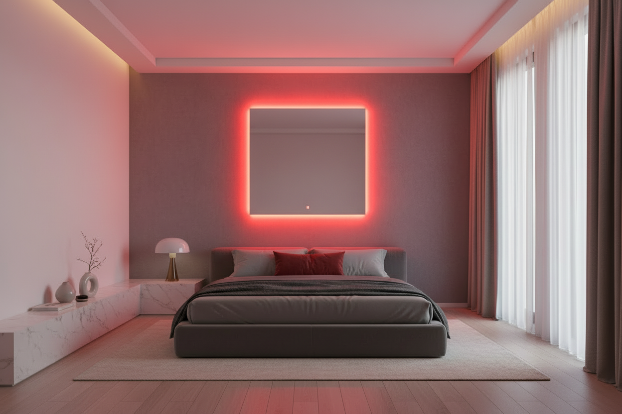 change the led mirror to sqare shape